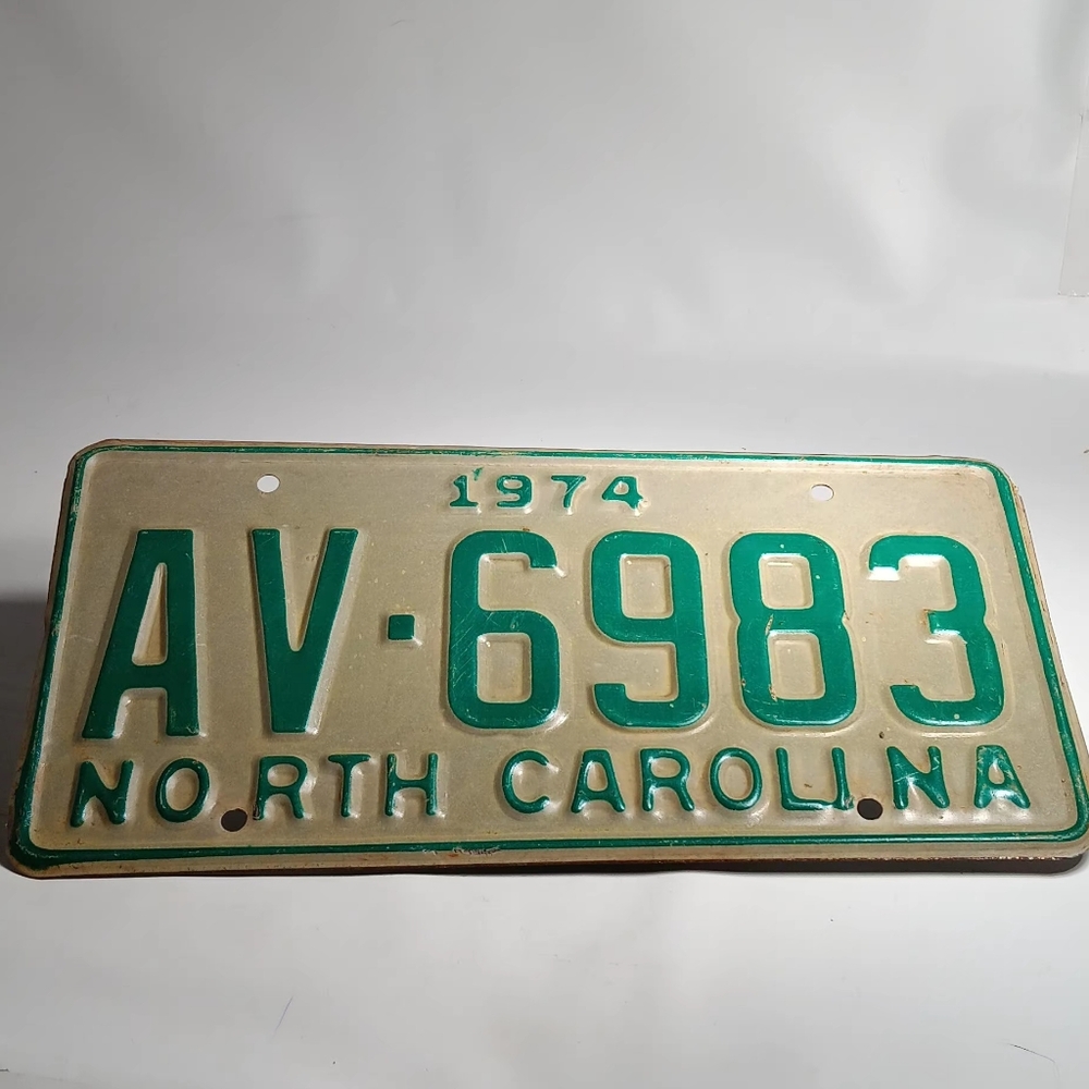 1974 Liscense Plate North Carolina 1974